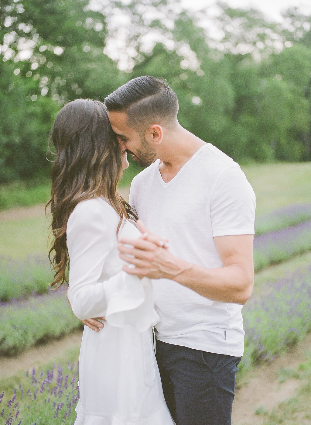 Romantic Engagement Session in a Lavender Field | Muguet Photography